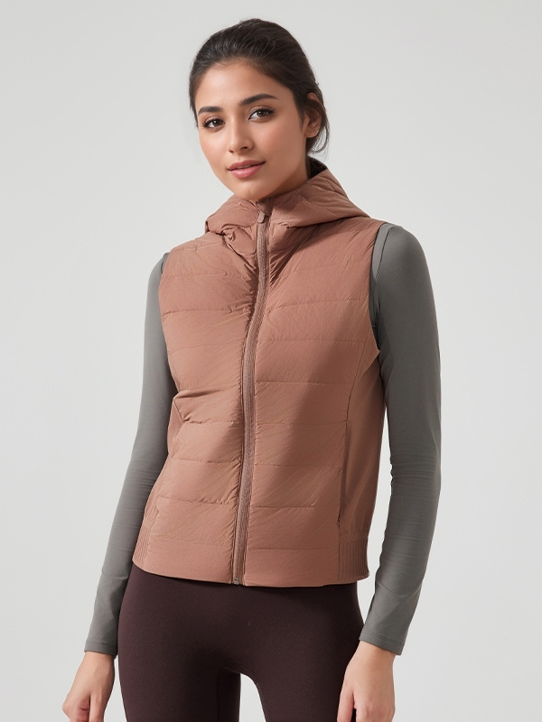 Women's’ Sleeveless Zip Up Puffer Vest Stand Collar Winter Hoodies Jackets