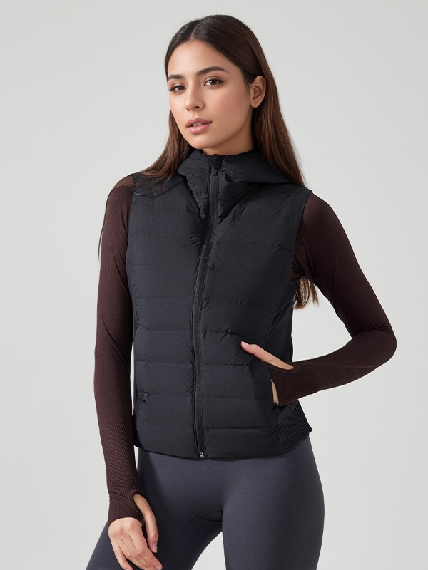 Women's’ Sleeveless Zip Up Puffer Vest Stand Collar Winter Hoodies Jackets