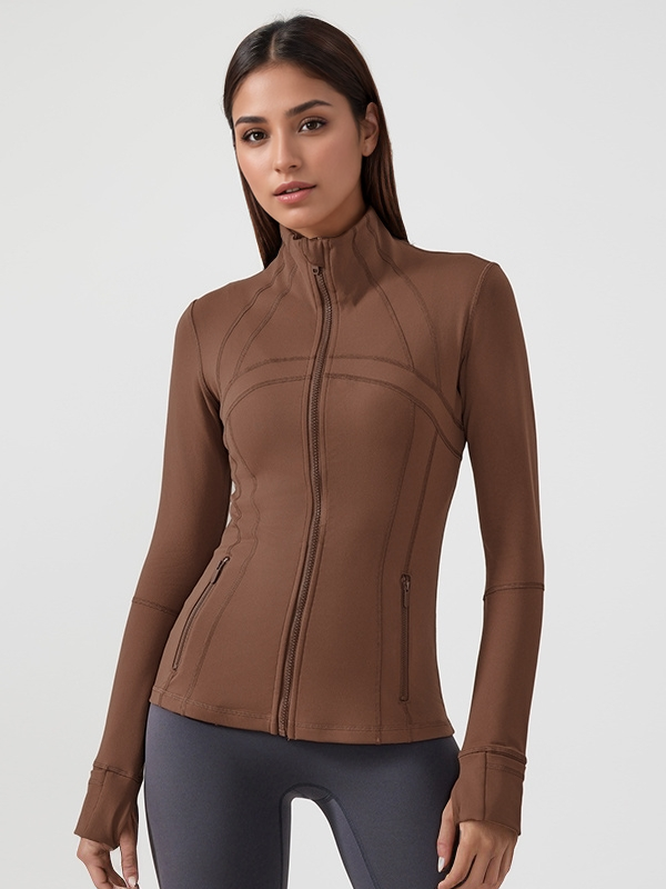 Women's Athletic Full Zip Slim Fit Yoga Workout Jacket