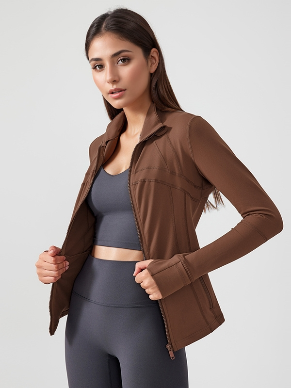 Women's Athletic Full Zip Slim Fit Yoga Workout Jacket
