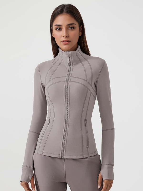 Women's Athletic Full Zip Slim Fit Yoga Workout Jacket