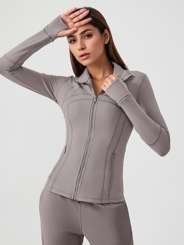 Women's Athletic Full Zip Slim Fit Yoga Workout Jacket