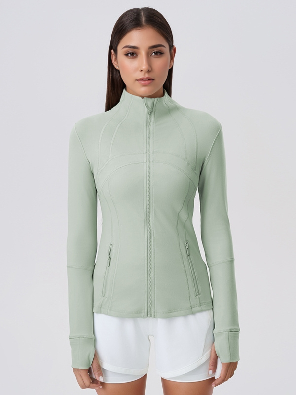 Women's Athletic Full Zip Slim Fit Yoga Workout Jacket