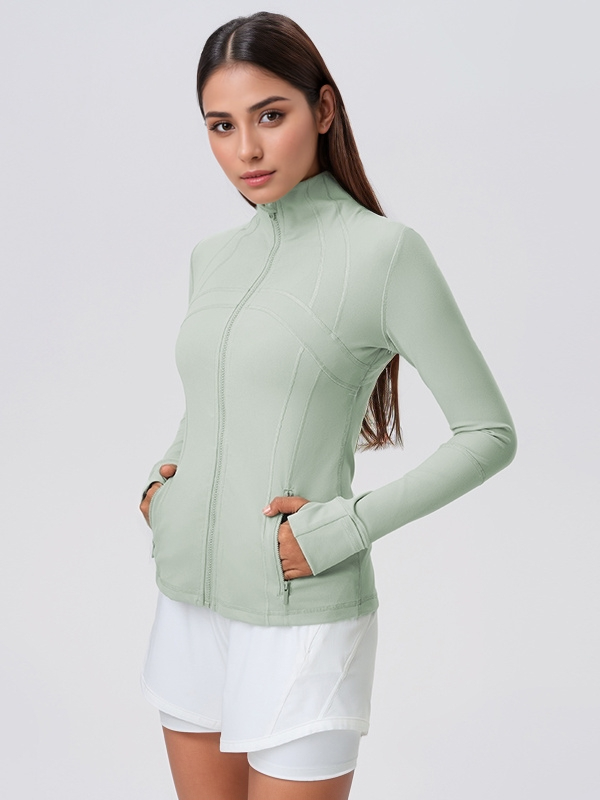Women's Athletic Full Zip Slim Fit Yoga Workout Jacket