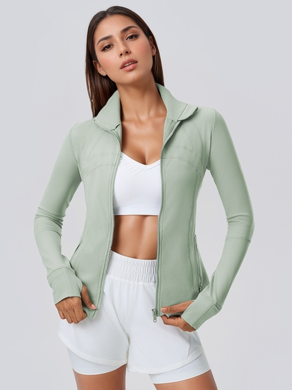 Women's Athletic Full Zip Slim Fit Yoga Workout Jacket