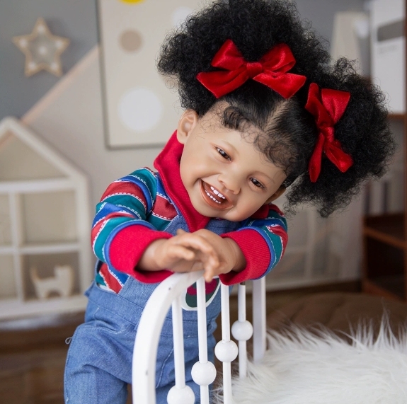 Embrace Diversity: Soft Painted Black Girl Vinyl Doll | Safety Certified Toy