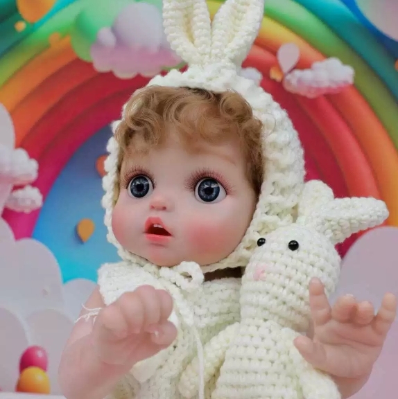 Warm Fleece Story · Reborn Baby Doll (White/Gray Sweater Set)