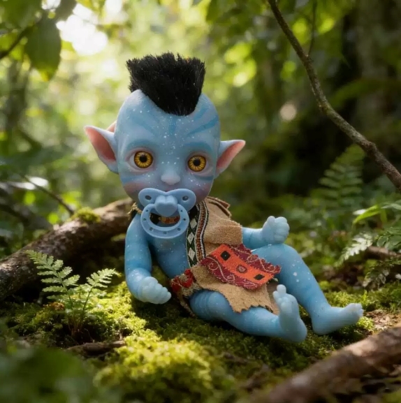 Blue Star Tong · Solid Silicone Bright-Eyed Reborn Baby