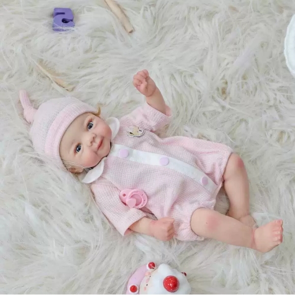 Joyful Whispers · Peach Sweet Smile Solid Silicone Reborn Doll