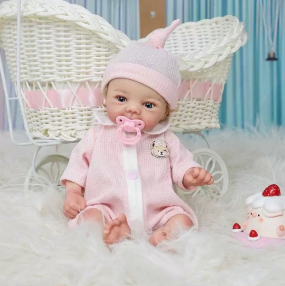Joyful Whispers · Peach Sweet Smile Solid Silicone Reborn Doll