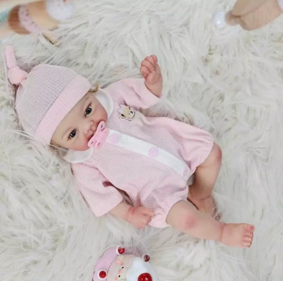 Joyful Whispers · Peach Sweet Smile Solid Silicone Reborn Doll