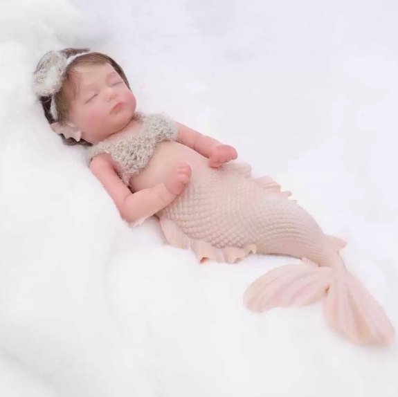 Tidal Dream · Slumbering Shoreline Solid Silicone Mermaids (Starlight Purple Fantasy / Sandy Beige Serenity)