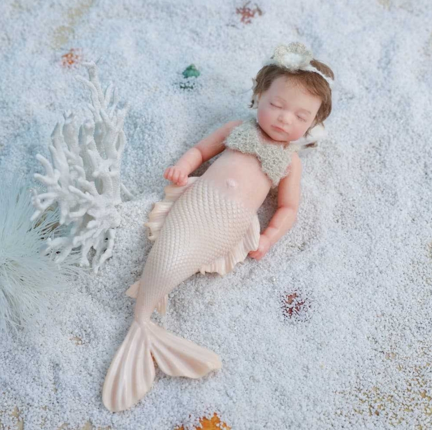 Tidal Dream · Slumbering Shoreline Solid Silicone Mermaids (Starlight Purple Fantasy / Sandy Beige Serenity)