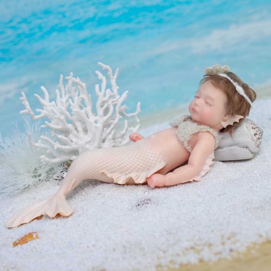 Tidal Dream · Slumbering Shoreline Solid Silicone Mermaids (Starlight Purple Fantasy / Sandy Beige Serenity)
