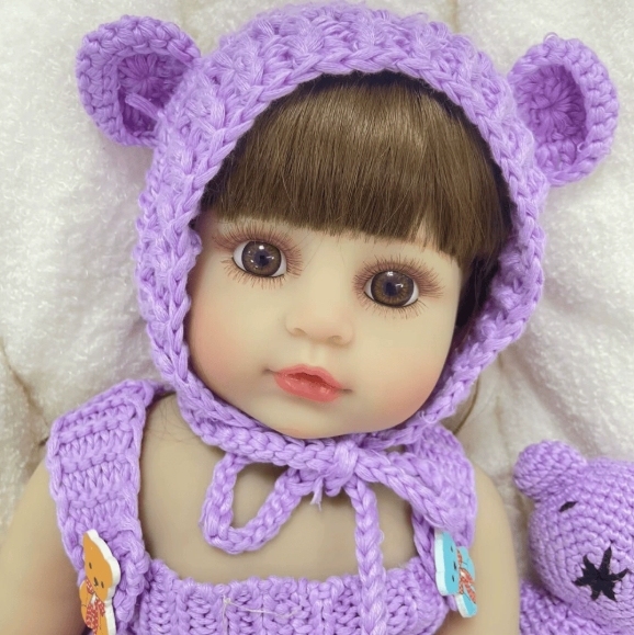 WarmHug Reborn Dolls - Open-Eye Vivid Style (Purple Adorable Outfit Set)