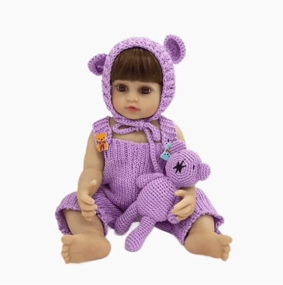 WarmHug Reborn Dolls - Open-Eye Vivid Style (Purple Adorable Outfit Set)