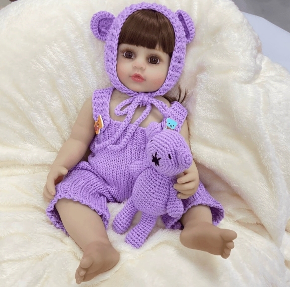 WarmHug Reborn Dolls - Open-Eye Vivid Style (Purple Adorable Outfit Set)