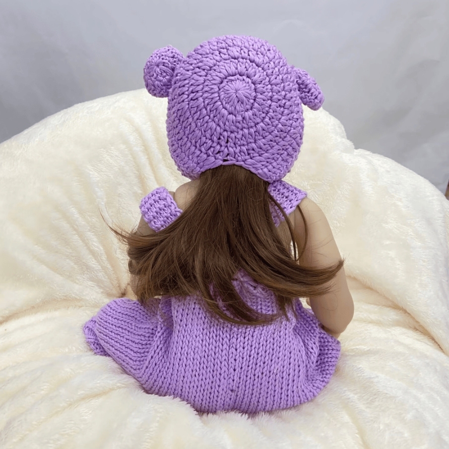WarmHug Reborn Dolls - Open-Eye Vivid Style (Purple Adorable Outfit Set)