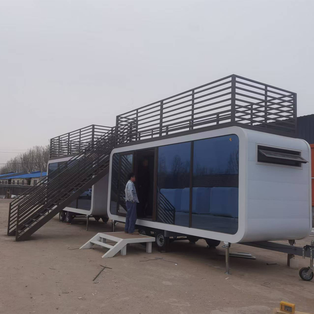 Affordable 20/30/40FT Prefab Movable Smart Mobile Modular Apple Cabin House with Bathroom