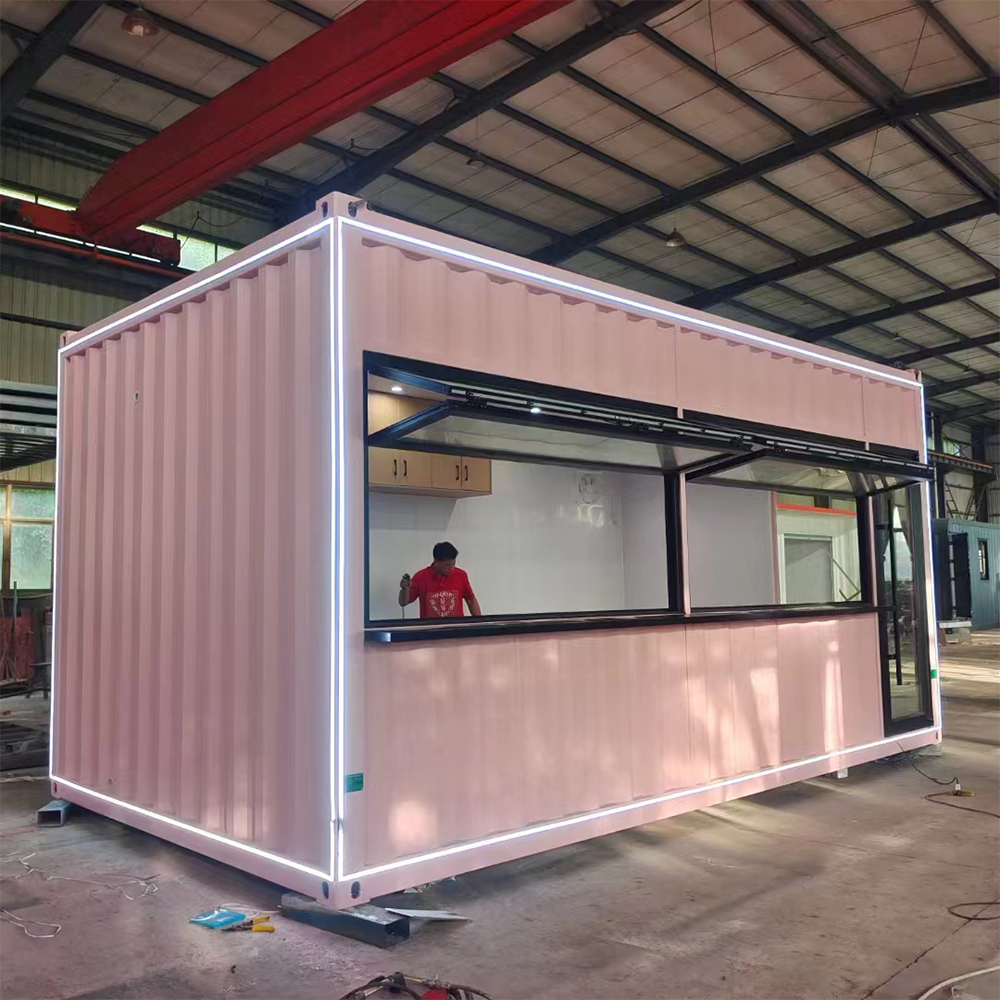 Trendy Breathable Modern Integrated Office Kitchen Prefabricated Mobile Container House Coffee Shop Living Easy Assembly Steel