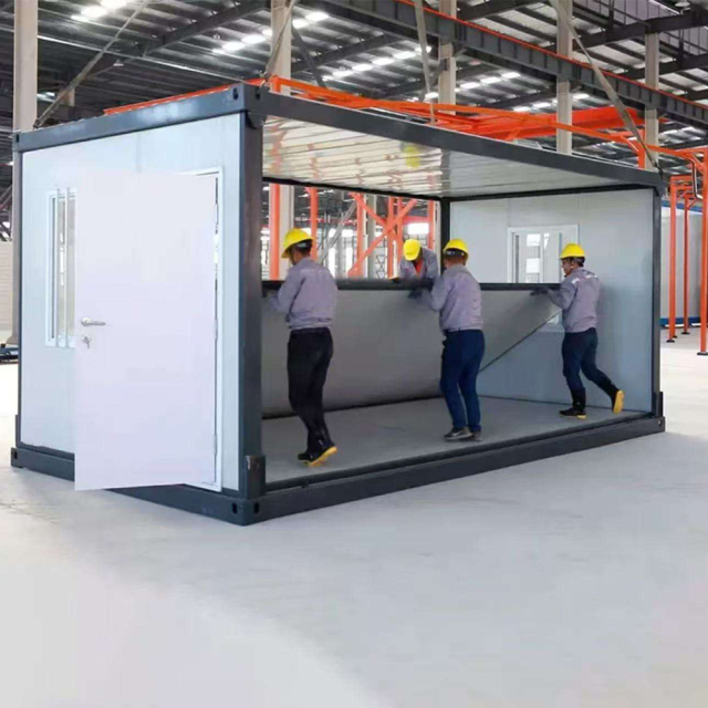 20ft Z-Folding Container House Prefab Foldable Tiny House Mobile Temporary Dormitory Container Home