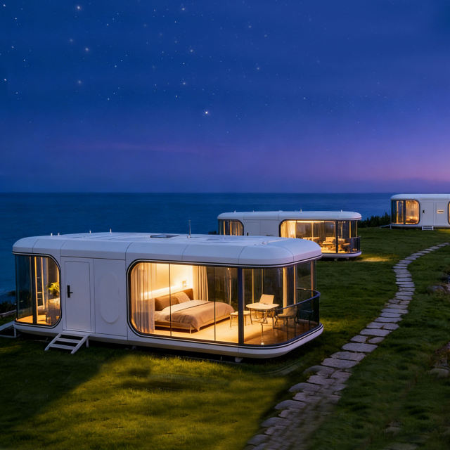 20ft 40ft Prefabricated Space Capsule House Customized Portable Container House Cabin House