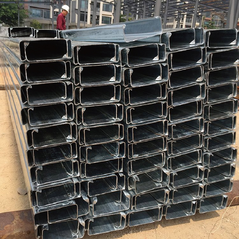 Q235B pre-galvanized steel C-shaped purlins, suitable for simple assembly buildings
