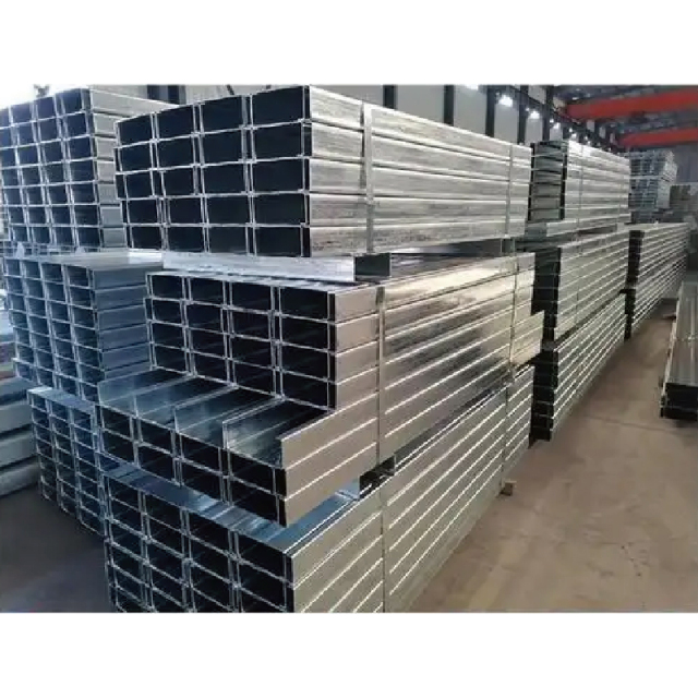 Q235B pre-galvanized steel C-shaped purlins, suitable for simple assembly buildings