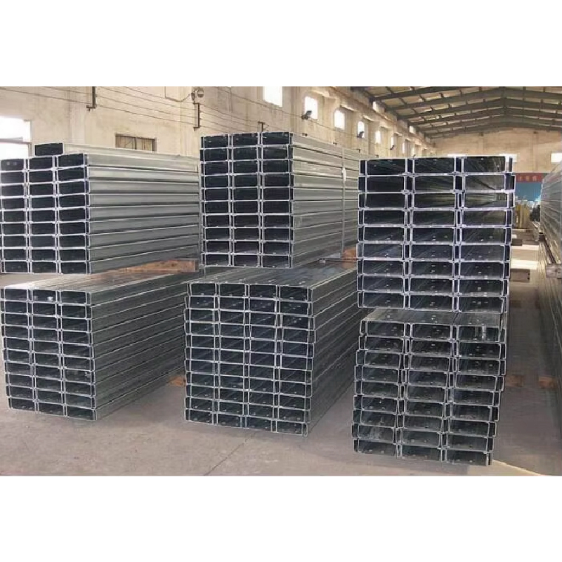 Q235B pre-galvanized steel C-shaped purlins, suitable for simple assembly buildings