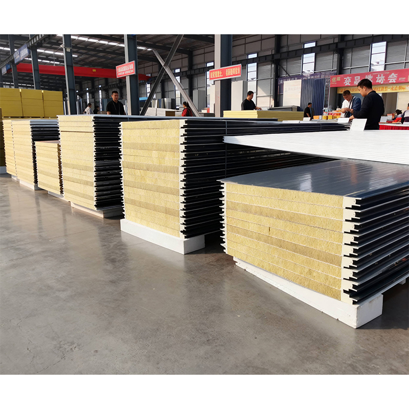 Steel Rock Wool Sandwich Panel Fire Resistant Water Resistant Modern Design Cold Room Wall Board for Hospital