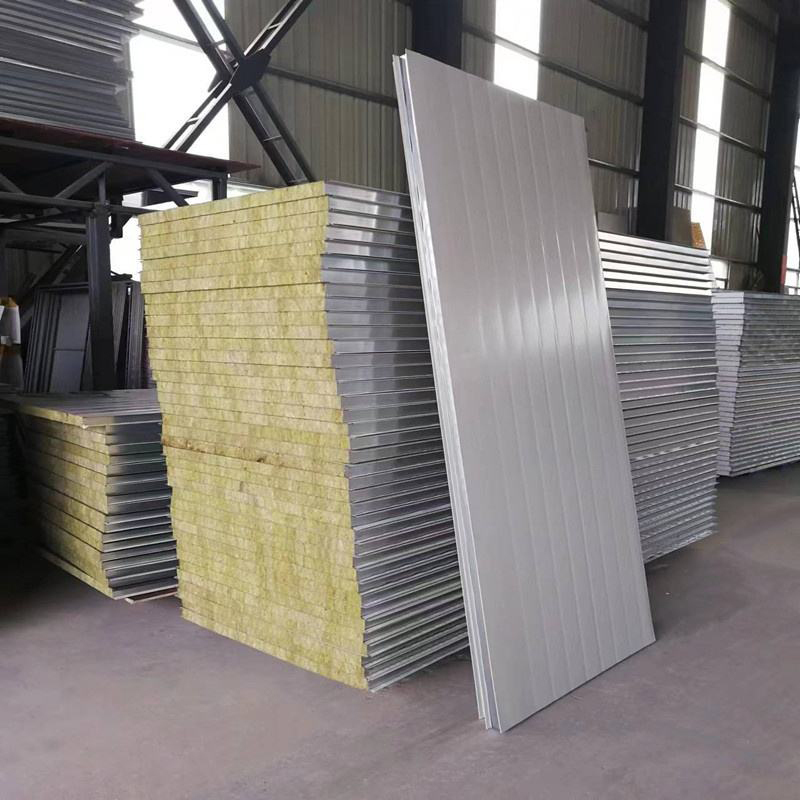 Modern Rock Wool Sandwich Panel Fireproof Insulation Metal Steel Building Exterior Wall Panel
