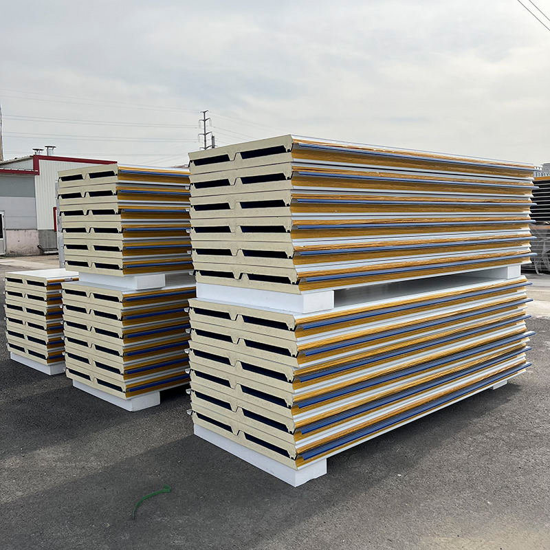 Modern Rock Wool Sandwich Panel Fireproof Insulation Metal Steel Building Exterior Wall Panel Warehouse