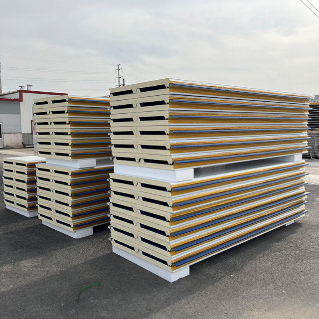 Modern Rock Wool Sandwich Panel Fireproof Insulation Metal Steel Building Exterior Wall Panel Warehouse