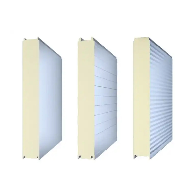 Steel PU Sandwich Wall Panel Fireproof Eco-Friendly Industrial Design for Cold Room Workshop House Villas Rock Applications