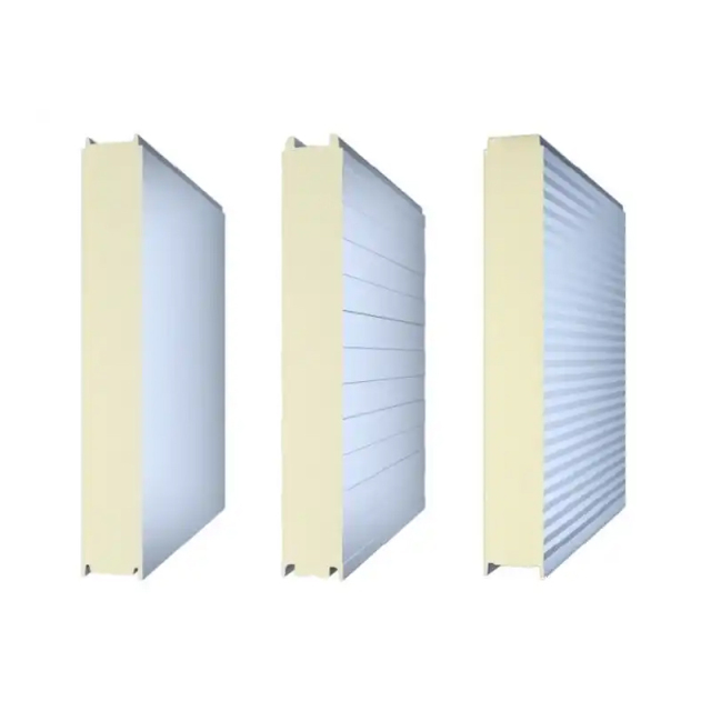 Steel PU Sandwich Wall Panel Fireproof Eco-Friendly Industrial Design for Cold Room Workshop House Villas Rock Applications