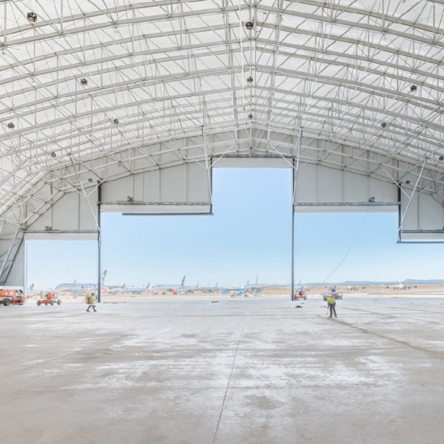 Modern heavy-duty rapid-assembled steel aircraft hangar