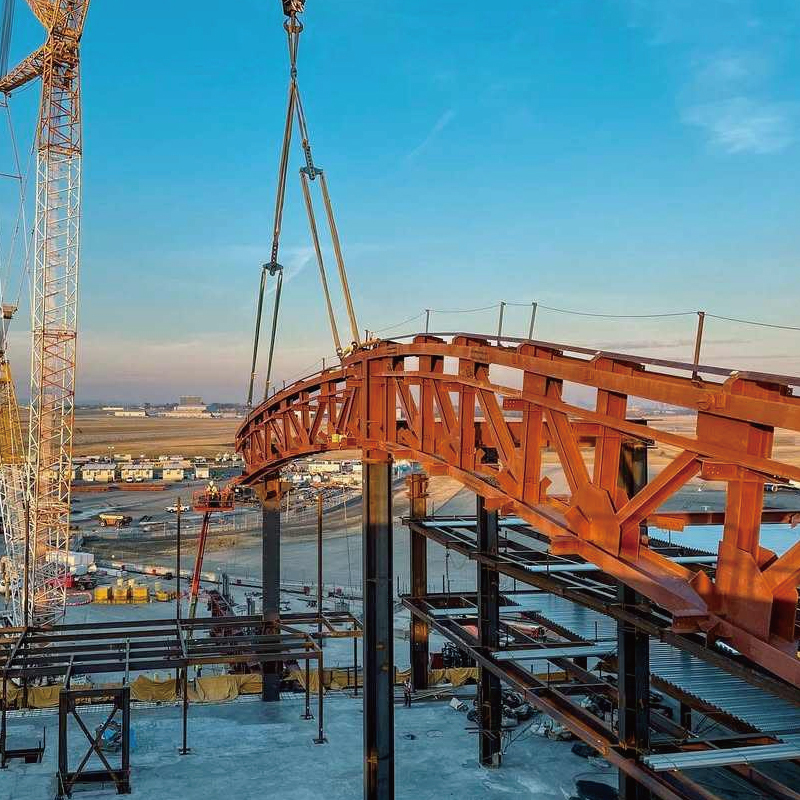 High-strength steel structure railway metal arch bridge