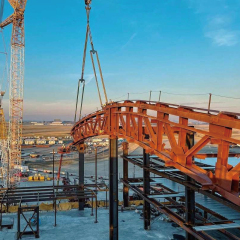 High-strength steel structure railway metal arch bridge