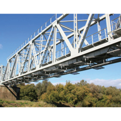 High-strength steel structure railway metal arch bridge