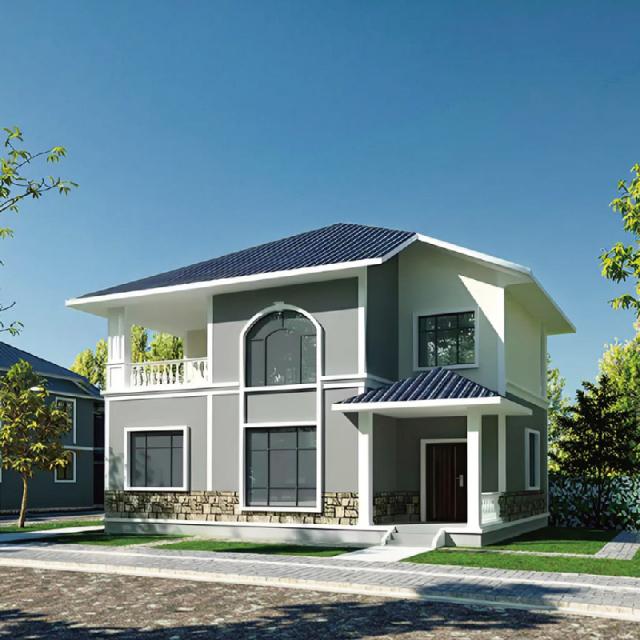 New type of lightweight steel villa - portable prefabricated - modern luxurious design - prefabricated house steel structure