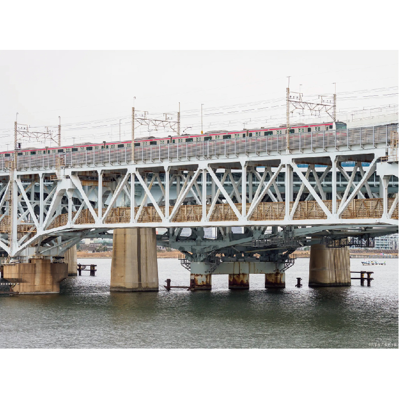 High-strength steel structure railway metal arch bridge