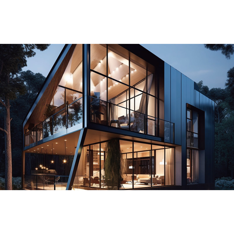 New type of lightweight steel villa - portable prefabricated - modern luxurious design - prefabricated house steel structure