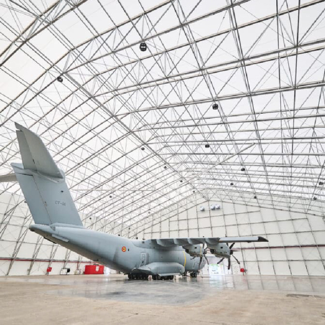 Modern heavy-duty rapid-assembled steel aircraft hangar