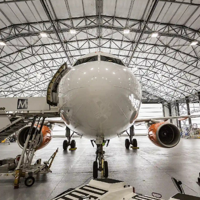 Steel Structure Aircraft Hangar Building Prefabricated Airplane Storage Warehouse Large Span Aviation Maintenance Workshop