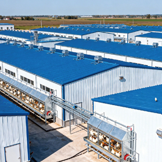 Environmentally friendly industrial prefabricated steel structure chicken farm