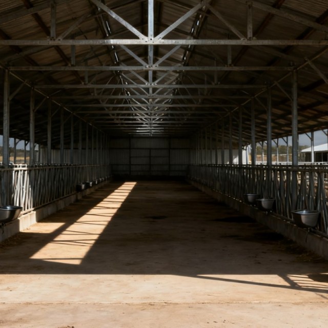 Cattle shed farm building / Cattle shed