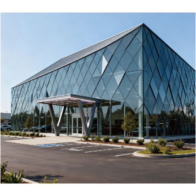 Prefabricated Steel Structure Metal Warehouse Storage Prefab Exhibition Hall Building High Quality 4s Car Showroom
