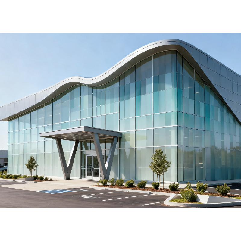 Prefabricated exhibition hall / Steel structure metal building 4S car exhibition hall