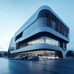 Prefabricated Steel Structure Metal Warehouse Storage Prefab Exhibition Hall Building High Quality 4s Car Showroom