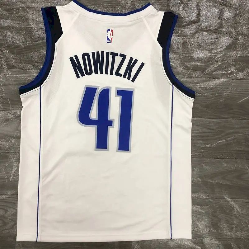 Men’s Dirk Nowitzki White Swingman Player Jersey – Association Edition